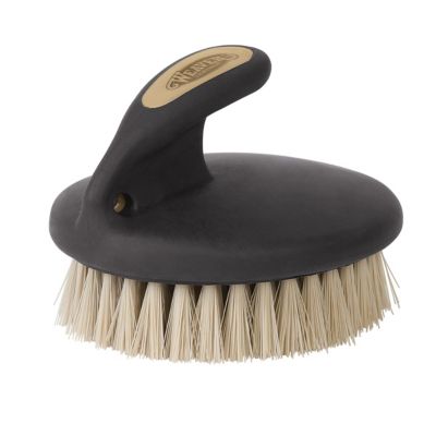 Weaver Leather Palm-Held Face Horse Brush with Soft Bristles, Tan/Black