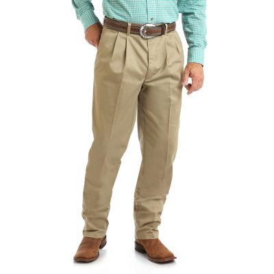Wrangler Men's Relaxed Fit High-Rise Casual Pleated Pants