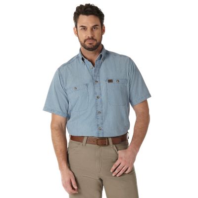 Wrangler Men's Riggs Workwear Short Sleeve Chambray Work Shirt