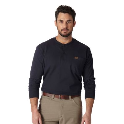 wrangler workwear men's short sleeve pocket henley tee