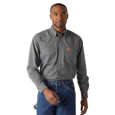 wrangler riggs workwear men's denim work shirt