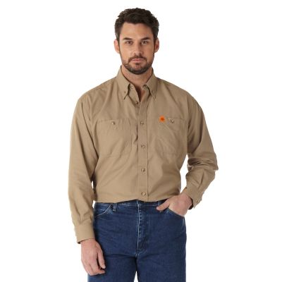 Wrangler Men's FR Flame-Resistant Riggs Workwear Twill Work Shirt