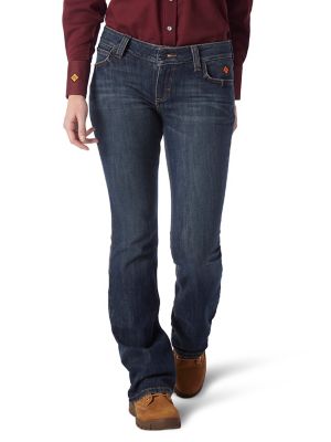 Wrangler Women's FR Flame-Resistant Classic Fit Mae Retro Bootcut Work Jeans