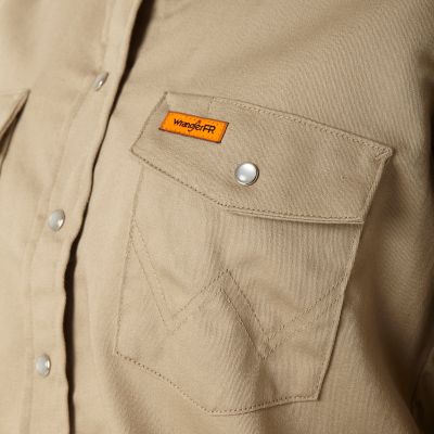 Image showing 2 th Wrangler FR Flame Resistant Long Sleeve Solid Shirt
