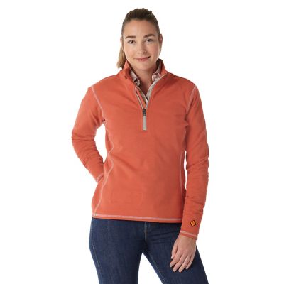 Wrangler Women's FR Flame Resistant Long Sleeve Fleece Quarter-Zip Pullover