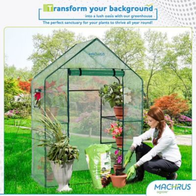 Image showing 6 th Ogrow Machrus Deluxe WALK-IN 3 Tier 6 Shelf Portable Greenhouse