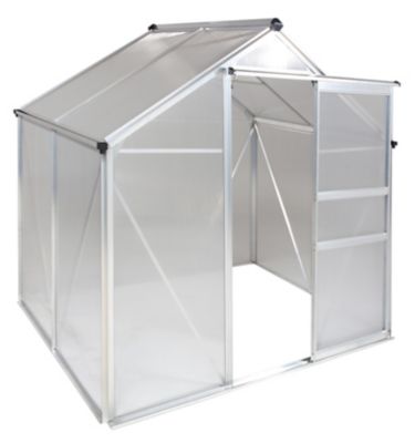 Ogrow 4 ft. L x 6 ft. W Clear Walk-In Greenhouse with Sliding Door and Adjustable Roof Vent