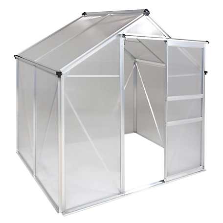Ogrow 4 ft. L x 6 ft. W Clear Walk-In Greenhouse with Sliding Door and Adjustable Roof Vent