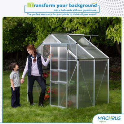 Image showing 6 th Ogrow Machrus Ogrow 4 x 6 ft. Walk-In Greenhouse with Sliding Door and Adjustable Roof Vent