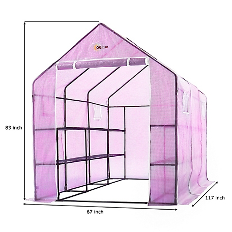 Ogrow Machrus Ogrow Premium PE Greenhouse Replacement Cover for Your Outdoor Walk in Greenhouse