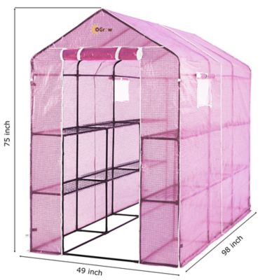 Image showing  Machrus Ogrow 2-Tier 12-Shelf Premium Pe Greenhouse Replacement Cover for Your Outdoor Walk in Greenhouse