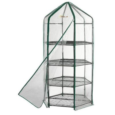 Image showing  Machrus Premium PE Greenhouse Replacement Cover for Your Outdoor/Indoor Hexagonal 4-Tier Mini Greenhouse