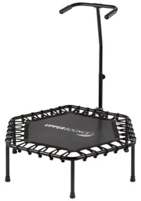 Image showing  Machrus 40 in. Hexagonal Rebounder Fitness Trampoline with Adjustable Handrail