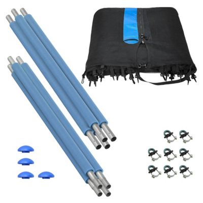 Upper Bounce Machrus 12 ft. Outside Installation Trampoline Enclosure Set Including Net, 4 pole, Caps & Pole Foam Sleeve