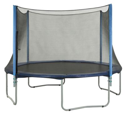 Image showing  Machrus 12 ft. Outside Installation Trampoline Enclosure Set Including Net, 4 pole, Caps & Pole Foam Sleeve