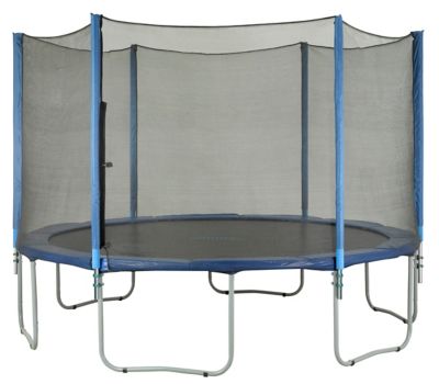 Image showing  Machrus 12 ft. Outside Installation Trampoline Enclosure Set Including Net, 6 pole, Caps & Pole Foam Sleeve