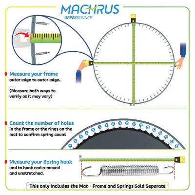 Image showing 1 th Upper Bounce Machrus Replacement Jumping Mat, Fits 14' Frame with 112 V-Hooks, Using 7 in. Springs- Mat Only