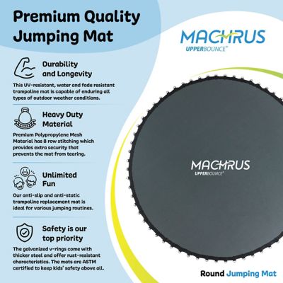 Image showing 2 th Upper Bounce Machrus Replacement Jumping Mat, Fits 14' Frame with 112 V-Hooks, Using 7 in. Springs- Mat Only