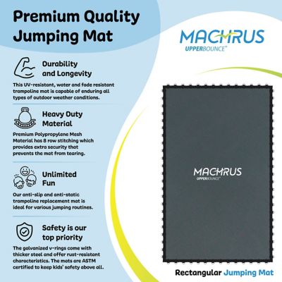 Image showing  Machrus Trampoline Replacement Mat, Fits 17x10' Frame with 108 V-Hooks, Using 7 in. Springs- Mat Only
