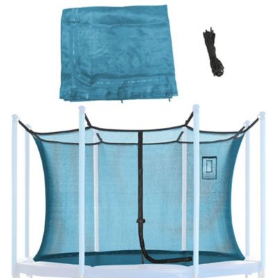 Upper Bounce Machrus Trampoline Safety Net Fits 14 ft. Round Trampolines Using 8 Poles or 4 Arch with Tech Pocket, Aqua