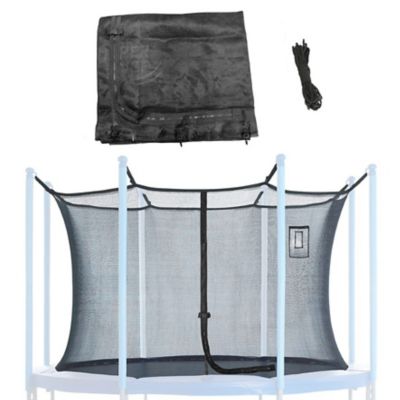 Upper Bounce Machrus Trampoline Safety Net Fits 15 ft. Round Trampolines Using 8 Poles or 4 Arch with Tech Pocket, Black