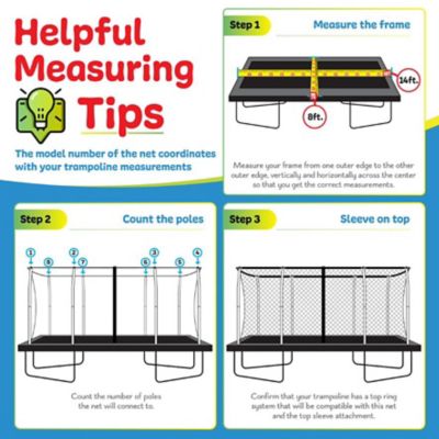 Image showing  Machrus Trampoline Replacement Net, Fits for Only Upper Bounce Rectangle Frames, Using 10 Curved Poles