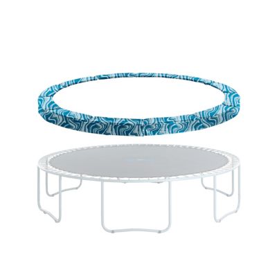 Upper Bounce Machrus Trampoline Super Spring Cover - 11 ft. Safety Pad, Fits Round Trampoline Frame, Maui Marble