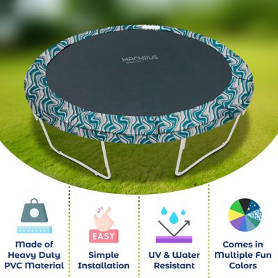 Image showing  Machrus Trampoline Super Spring Cover - 11 ft. Safety Pad, Fits Round Trampoline Frame, Maui Marble