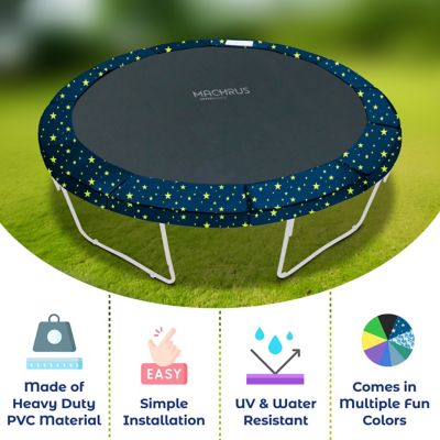 Image showing  Machrus Trampoline Super Spring Cover - 11 ft. Safety Pad, Fits Round Trampoline Frame, Starry Night