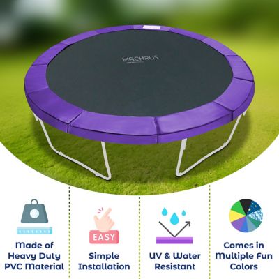 Image showing  Machrus Trampoline Super Spring Cover - 14 ft. Safety Pad, Fits Round Trampoline Frame, Purple
