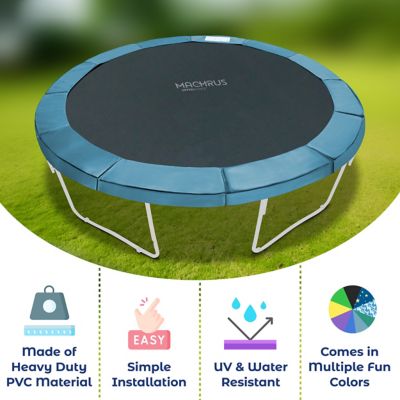 Image showing  Machrus Trampoline Super Spring Cover - 9 ft. Safety Pad, Fits Round Trampoline Frame, Aqua