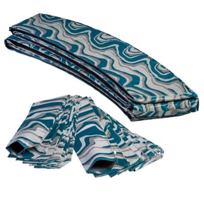 Image showing  Machrus Trampoline Appearance Replacement Set, 9 ft. Round Safety Pad - Pole Sleeve Protector, Maui Marble