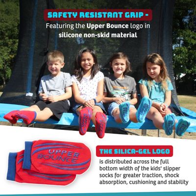 Image showing  Machrus Upper Bounce Non-Slip Trampoline Ankle Socks, 11-14, Red/Blue