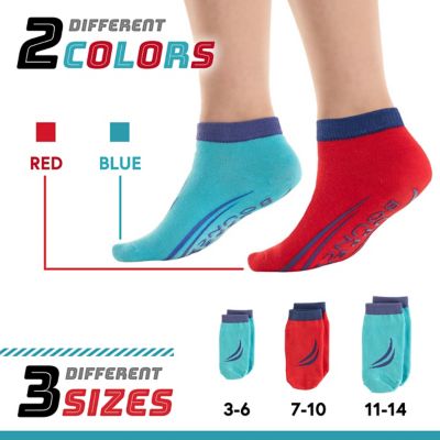 Image showing  Machrus Upper Bounce Non-Slip Trampoline Ankle Socks, 3-6, Blue/Blue