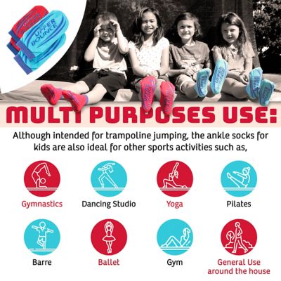 Image showing  Machrus Upper Bounce Non-Slip Trampoline Ankle Socks, 7-10, Red/Blie, UB-TS-RB710