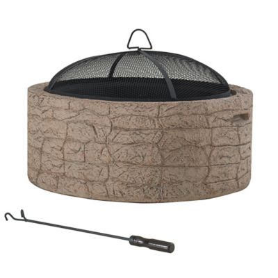 Sunjoy Stone 26 in. Round Wood Burning Fitpit, A301016305