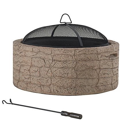 Sunjoy Stone 26 in. Round Wood Burning Fitpit, A301016305