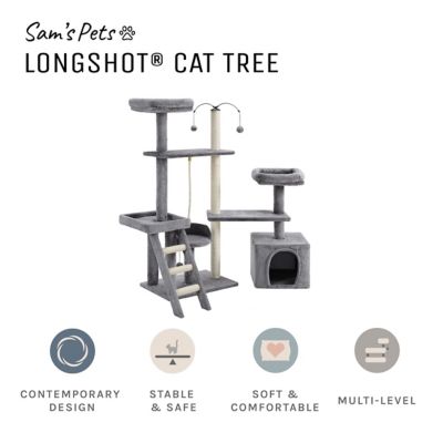 Image showing 6 th Sam's Pets 53.5 in. Longshot Cat Tree, Gray