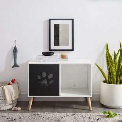 Image showing  22 in. Convertible Cat Tree End Table, Black/White