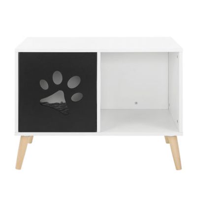 Image showing  22 in. Convertible Cat Tree End Table, Black/White