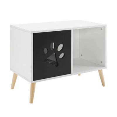 Image showing  22 in. Convertible Cat Tree End Table, Black/White