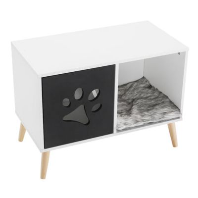 Image showing 6 th Sam's Pets 22 in. Convertible Cat Tree End Table, Black/White