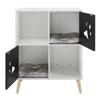 Image showing  37 in. Convertible Cat Tree End Table Shelf, Black/White