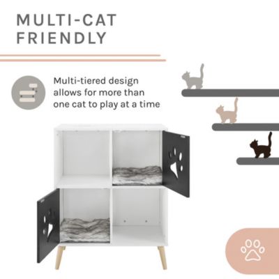 Image showing 6 th Sam's Pets 37 in. Convertible Cat Tree End Table Shelf, Black/White