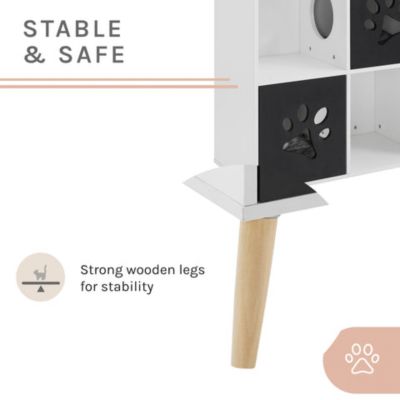 Image showing 8 th Sam's Pets 37 in. Convertible Cat Tree End Table Shelf, Black/White