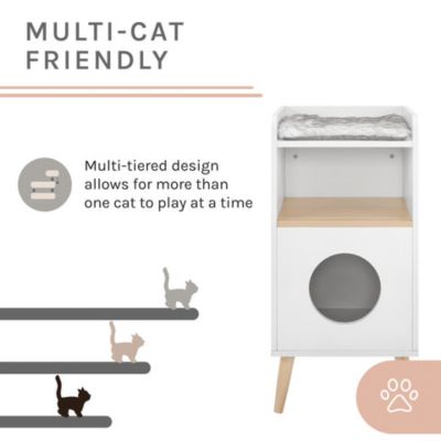 Image showing 6 th Sam's Pets Becky 32 in. Cat Tree Bookshelf, White