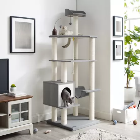 Sam's Pets Tyrone 70.5 in Cat Tree Gray Cat Trees & Condos