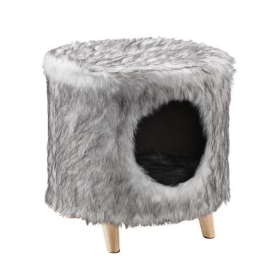 Image showing  16 in. Pufak Cylinder Cat Tree, Gray