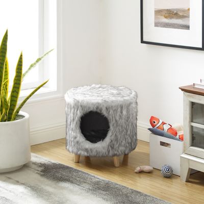 Image showing  16 in. Pufak Cylinder Cat Tree, Gray
