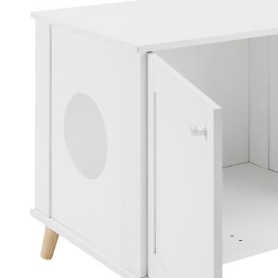 Image showing 5 th Sam's Pets Becky White Cat Litter Box Enclosure End Table, SP-CT1272WH